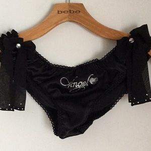 Pink angel bling black underwear in size L.